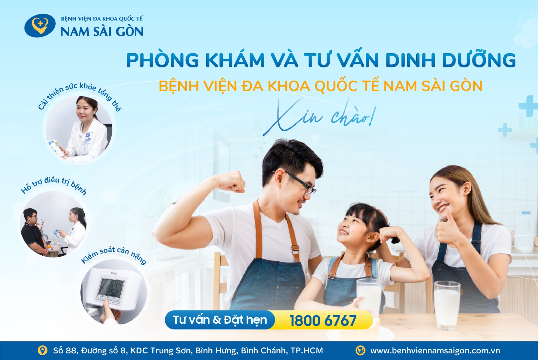 PHÒNG KHÁM VÀ TƯ VẤN DINH DƯỠNG – BỆNH VIỆN NAM SÀI GÒN XIN CHÀO!