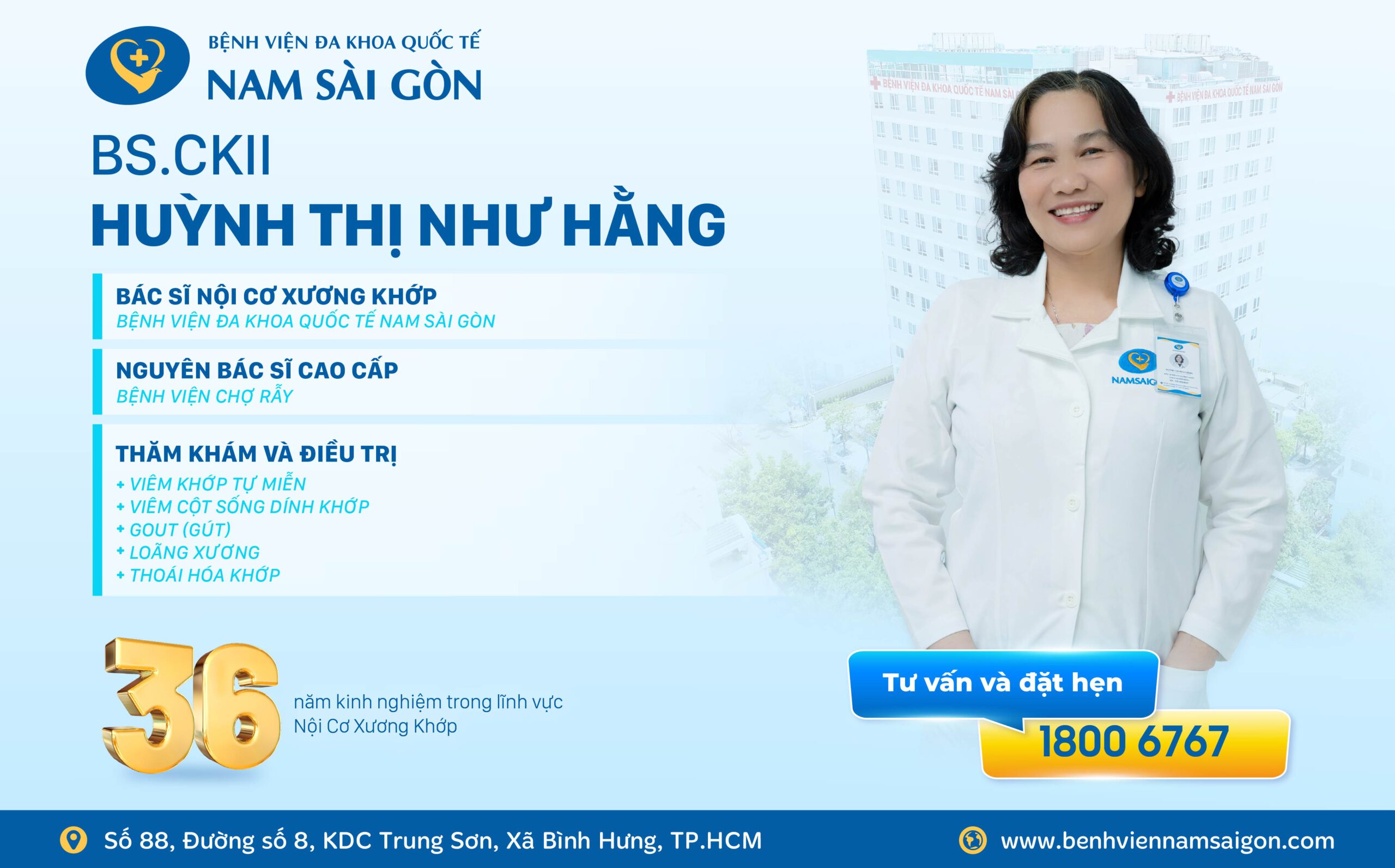 BS.CKII HUỲNH THỊ NHƯ HẰNG- 36 NĂM ĐỒNG HÀNH CÙNG HỆ CƠ XƯƠNG KHỚP