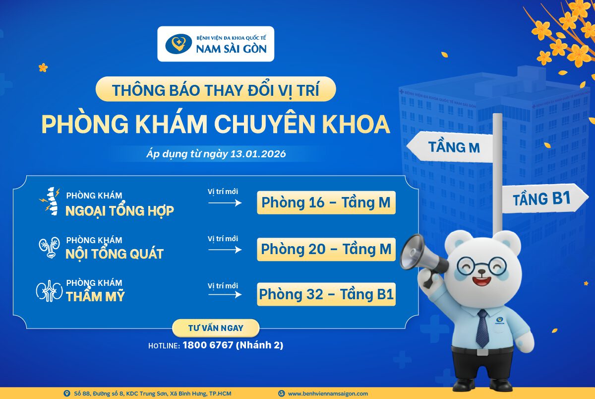 THÔNG BÁO THAY ĐỔI VỊ TRÍ MỘT SỐ PHÒNG KHÁM CHUYÊN KHOA TỪ NGÀY 13/01/2026