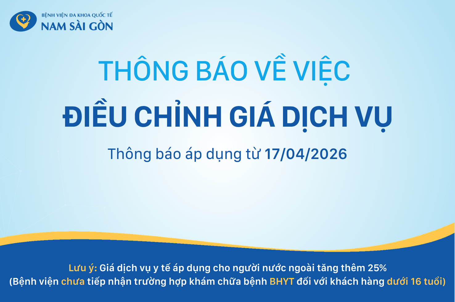 THÔNG BÁO ĐIỀU CHỈNH GIÁ DỊCH VỤ TỪ 17-04-2026
